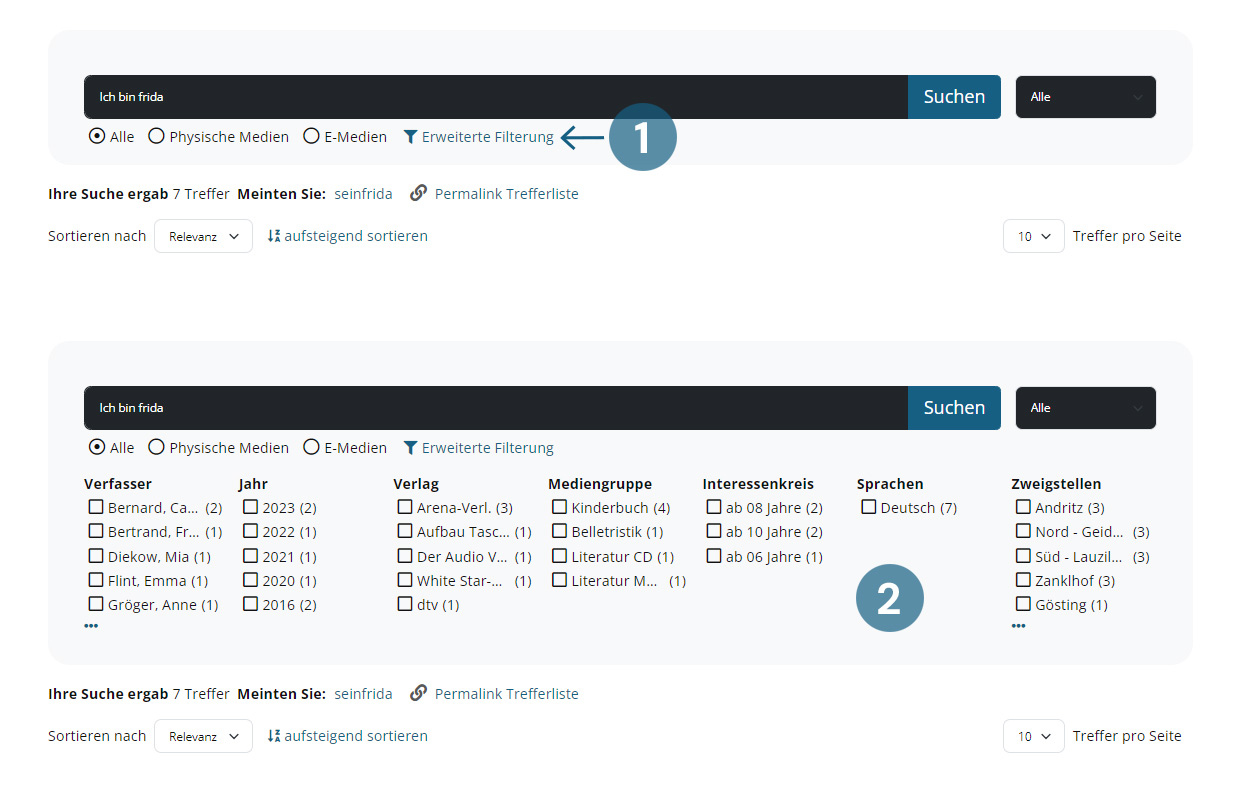 OCLC Bibliothek Katalog mit verbessertem Design und Filtern